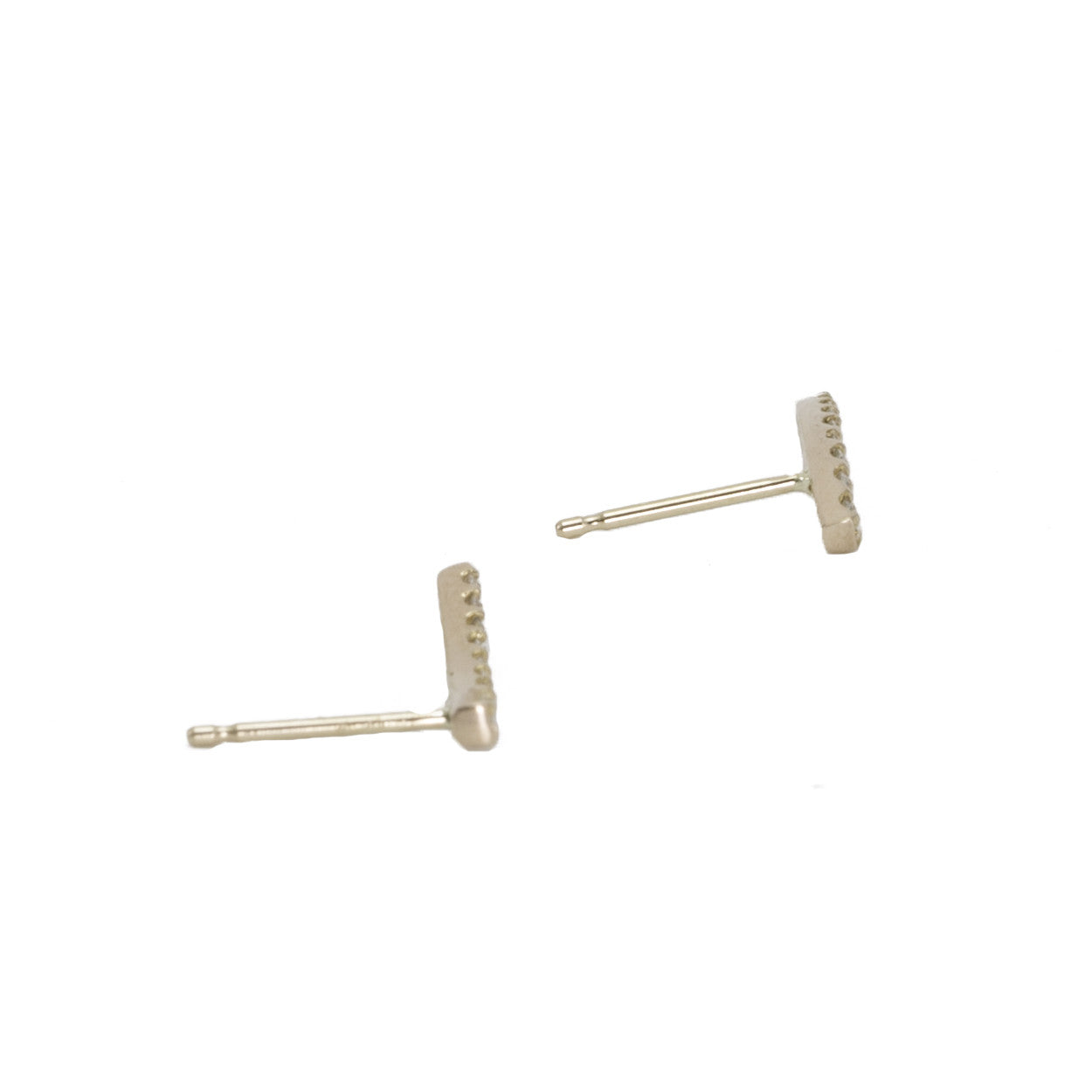 Curve Bar Diamond Stud Earrings