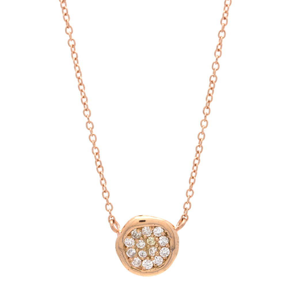 Free Form Disc Diamond Necklace