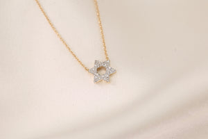 Star of David Cut Out Diamond Necklace