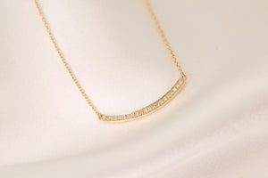 Curved Bar Diamond Necklace