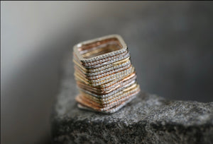 Square Pave Diamond Ring