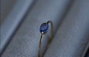 Oval Blue Sapphire Ring