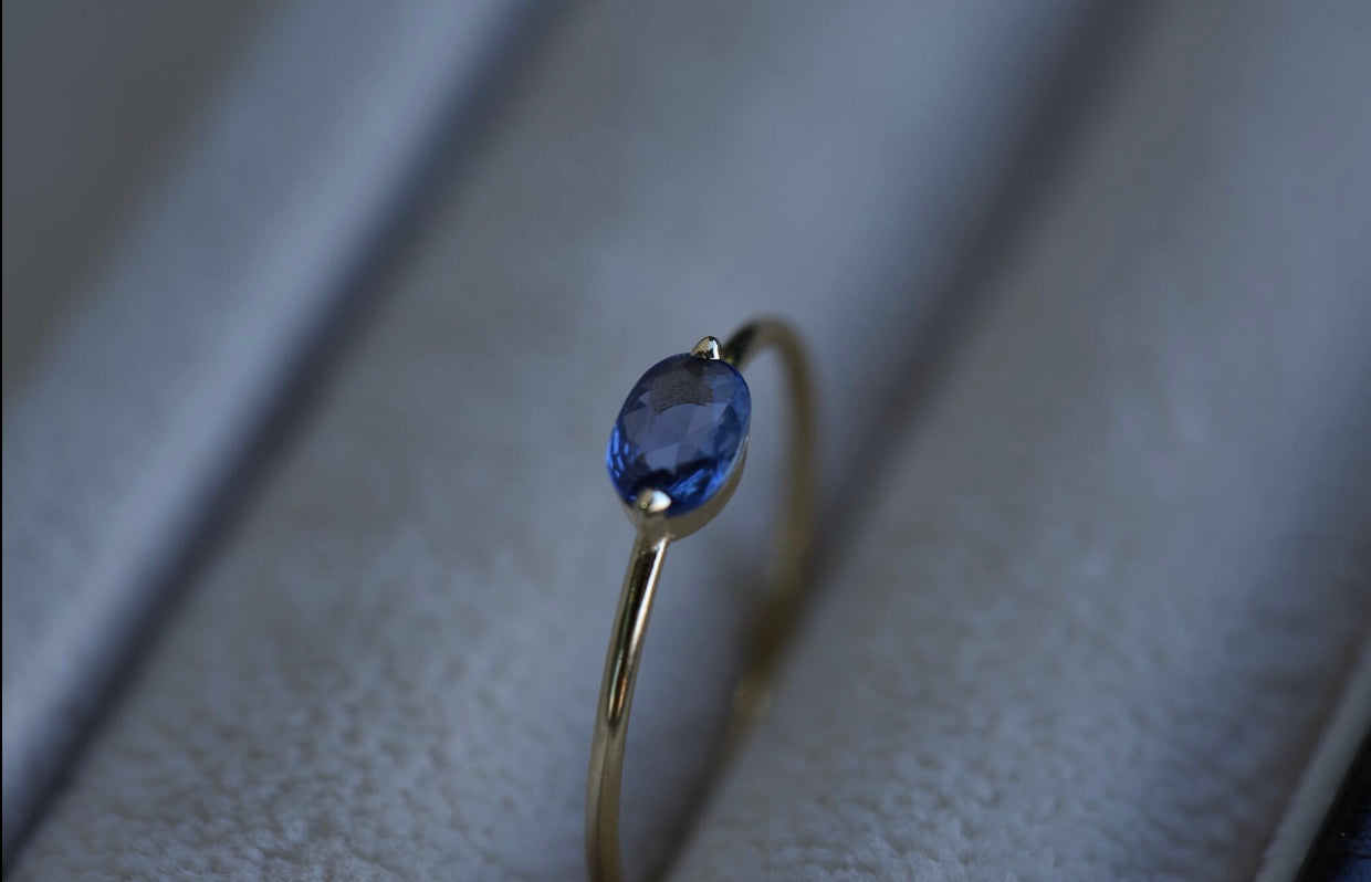 Oval Blue Sapphire Ring