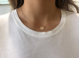 Initial All Around Disc Diamond Necklace