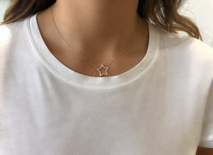 Star Cut Out Diamond Necklace