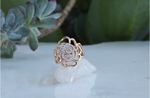 Cut Out Rose Diamond Ring