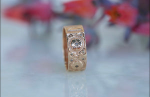 Champagne Diamond Flower Band Ring