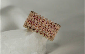 Square Ruby Eternity Band Ring