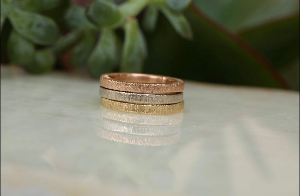 Mens Textured Thin Band