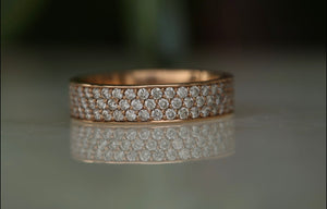 Triple Row Pave Diamond Band