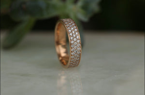 Triple Row Pave Diamond Band