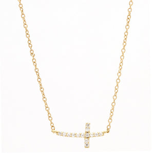 Side Cross Diamond Necklace