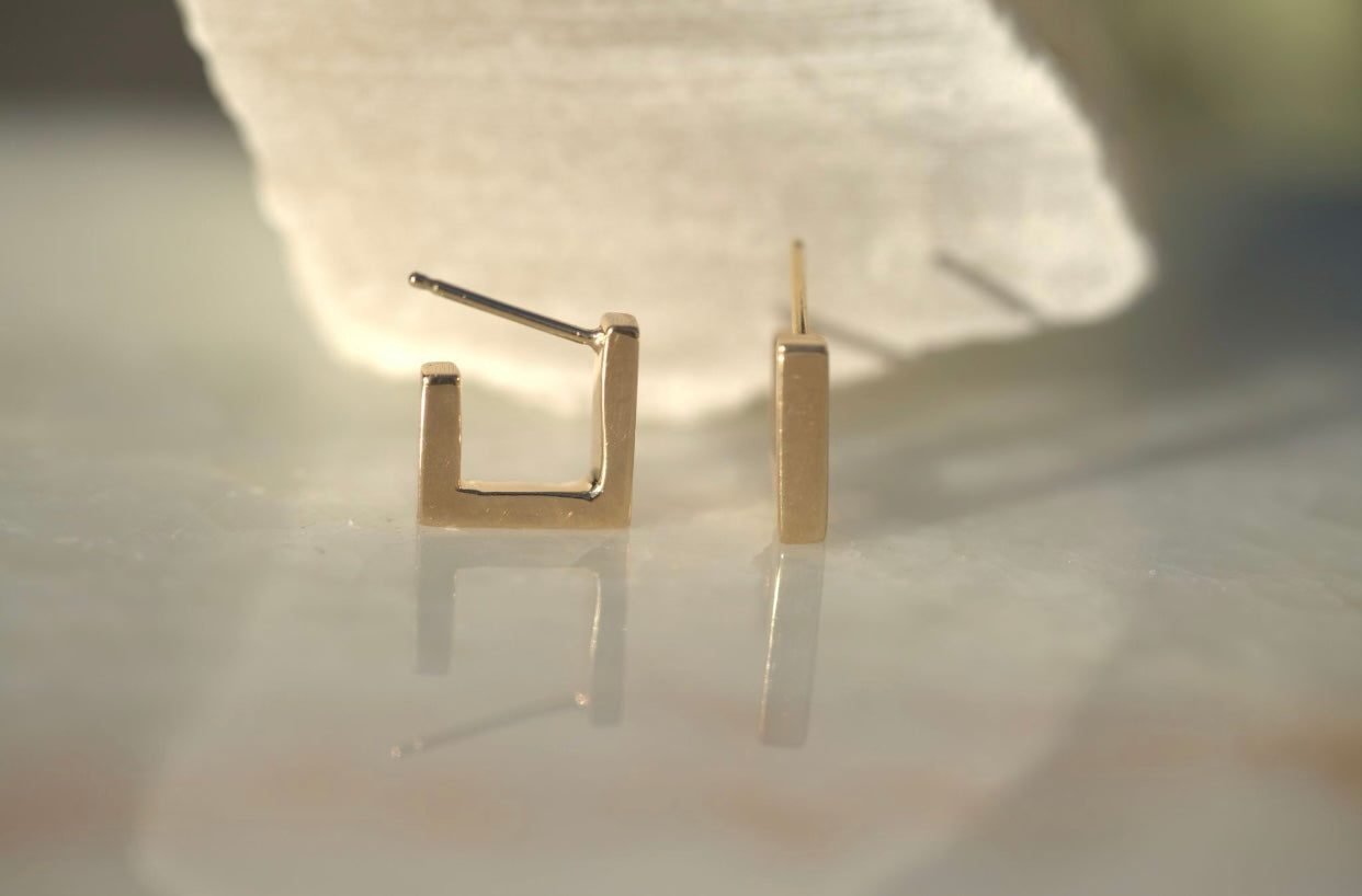 Square Huggie Earrings