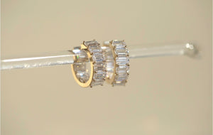 Large Baguette In & Out Hoop Earrings