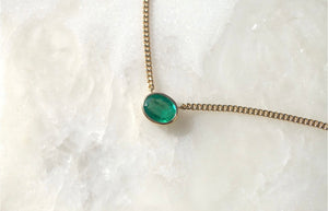 2.4CT Colombian Emerald Bezel Cuban Links