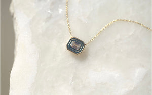 Emerald Lab Diamond & Enamel Necklace