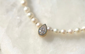 Pear Lab Diamond & Pearls Necklace