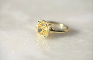 4.05CT Fancy Yellow Lab Diamond Halo Ring