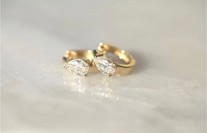 Pear Lab Diamond Huggie Earrings