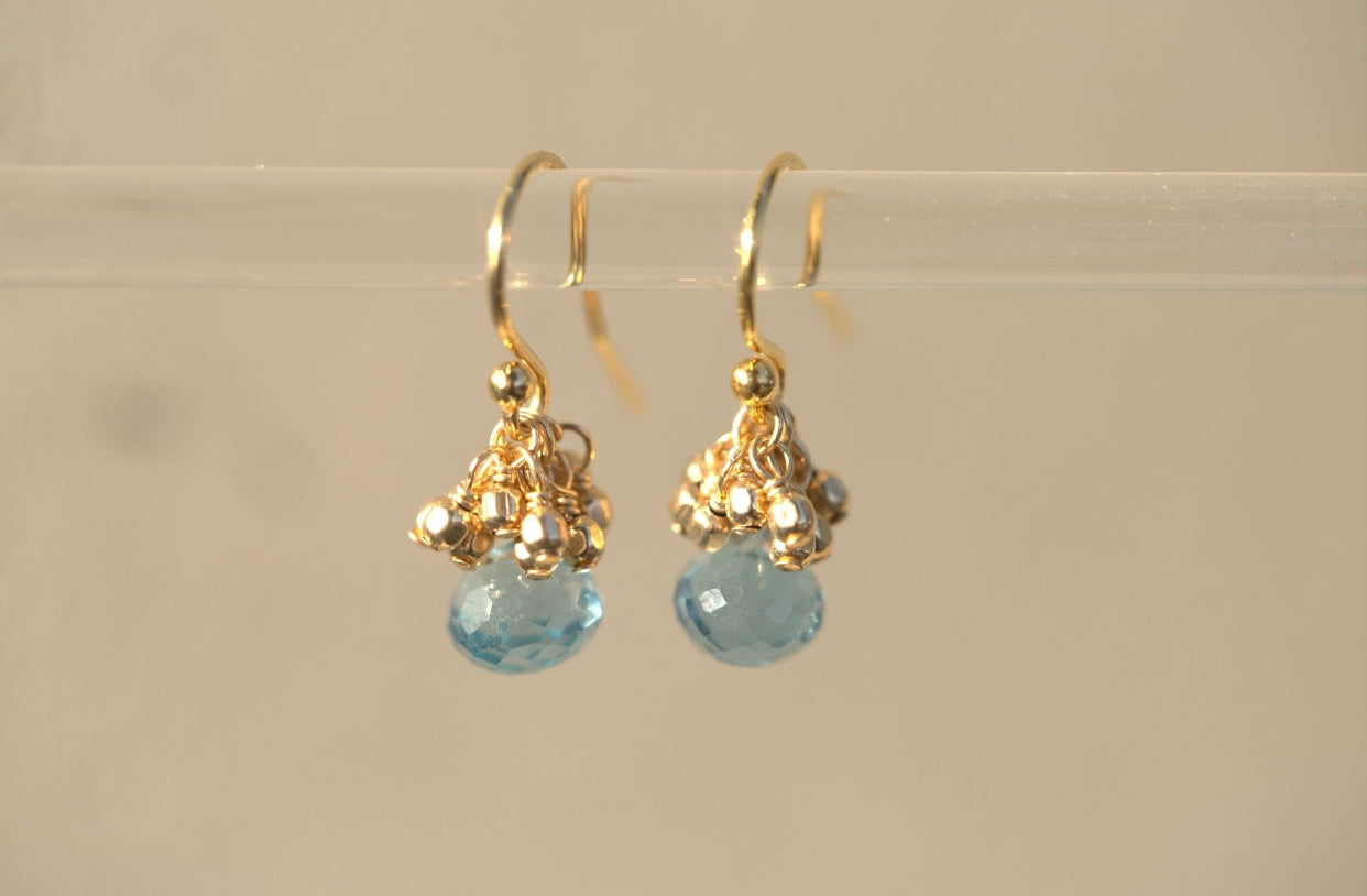 Blue Topaz Cluster Earrings