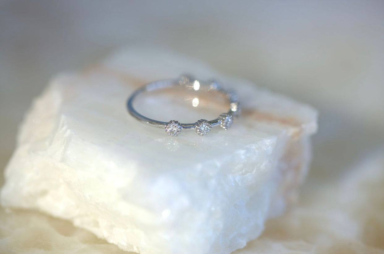 Large Spaced Diamond Ring