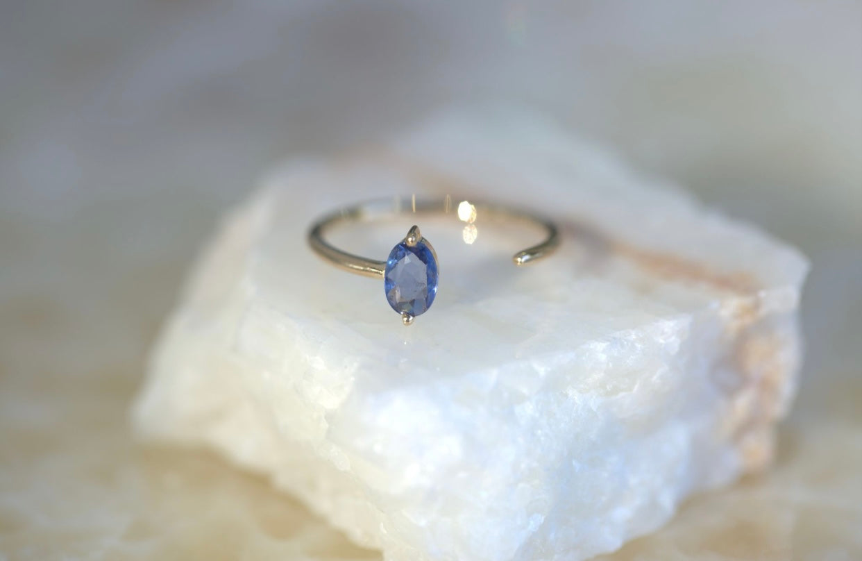 Tanzanite Open Nail Ring