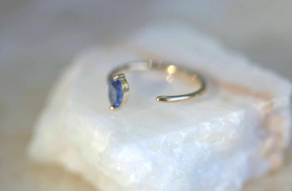 Tanzanite Open Nail Ring