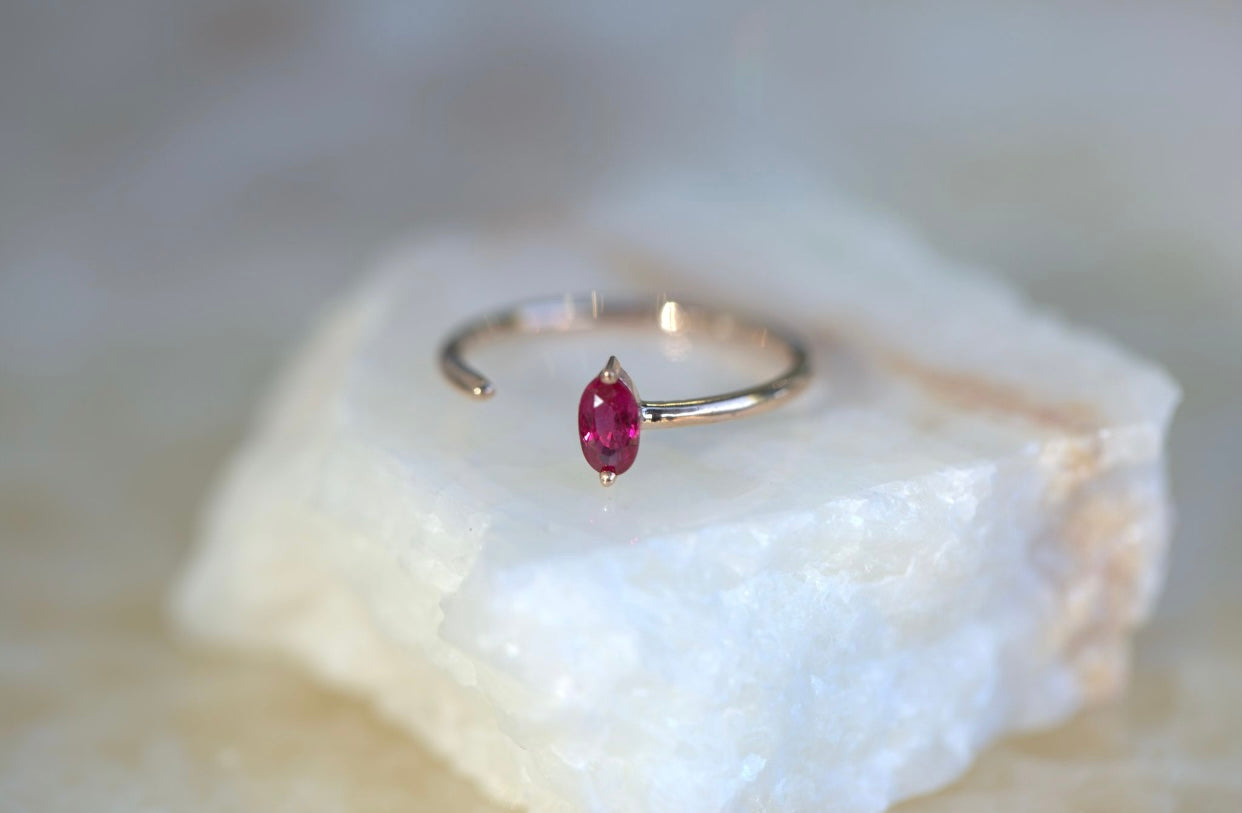 Ruby Open Nail Ring