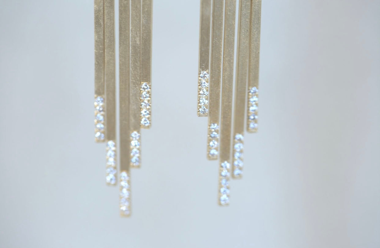 Fringe Diamond & Gold Earrings
