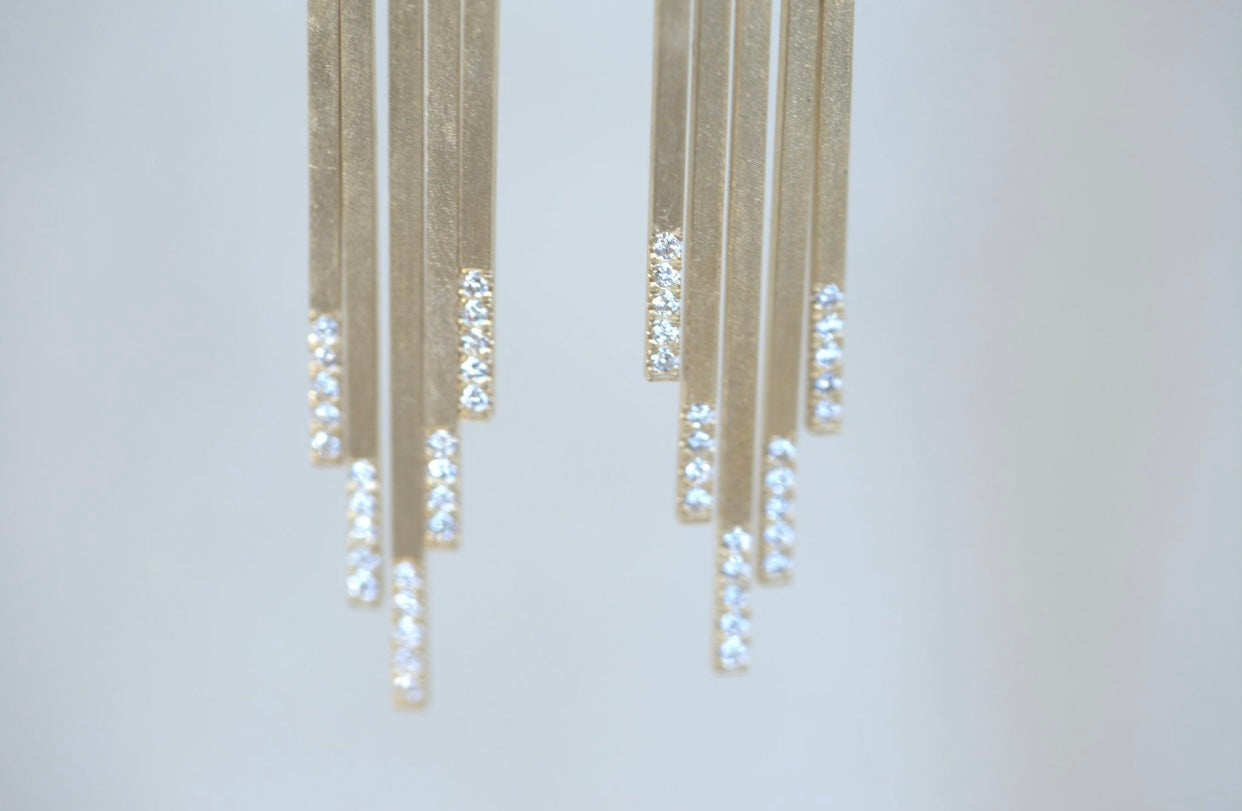 Fringe Diamond & Gold Earrings