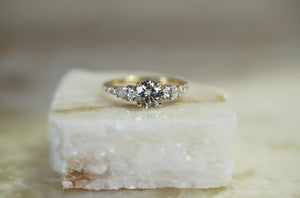 1.24CT Diamond with Pear Side Diamonds Engagement Ring