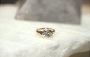 Pear Lab Diamond Bezel Signet Ring