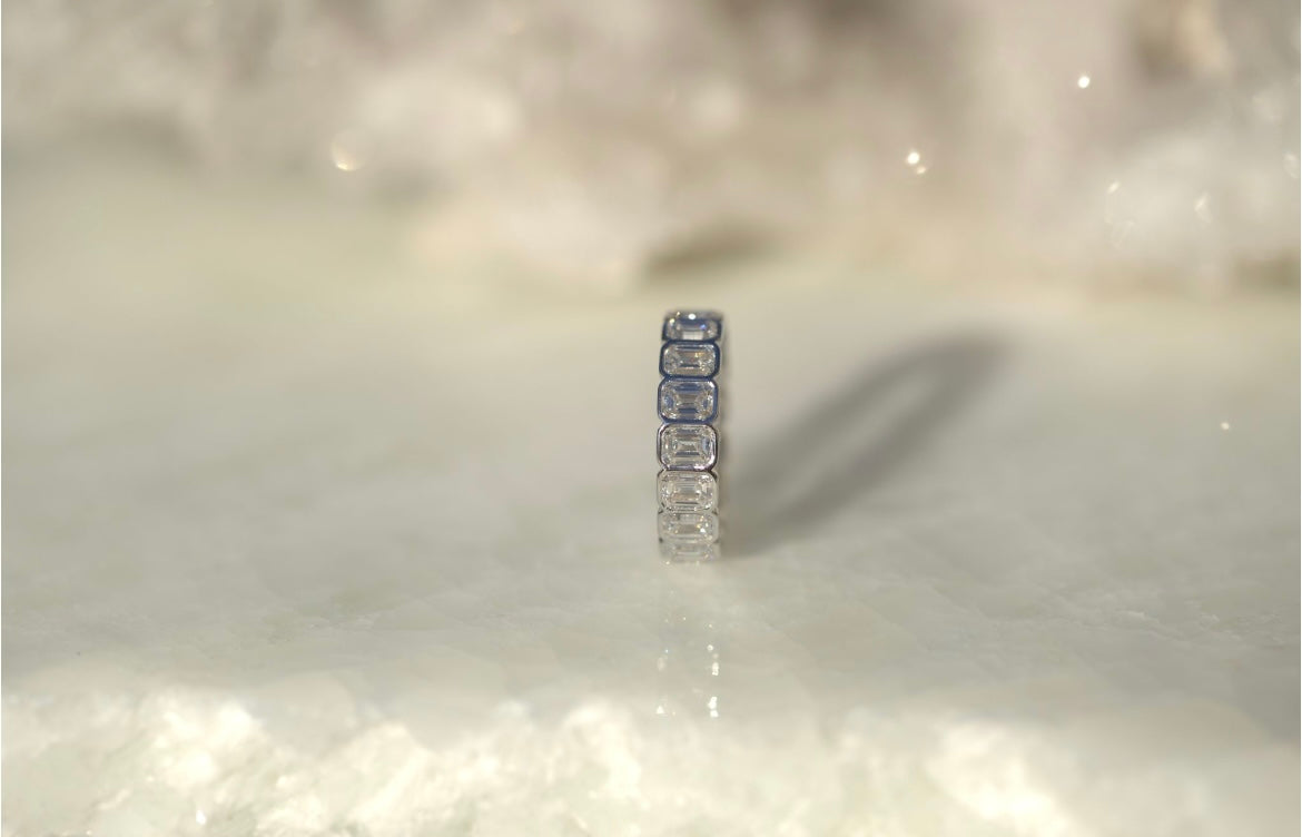 Emerald Cut Lab Diamond Eternity Band