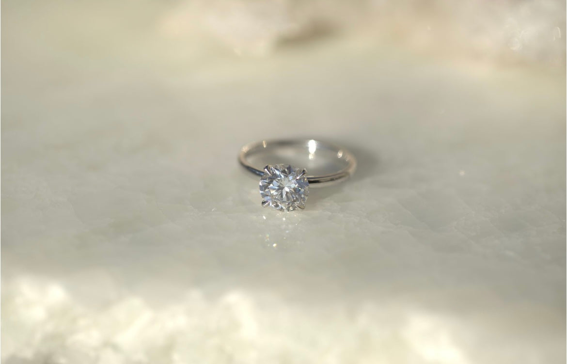 2.10CT Round Lab Diamond Engagement Ring