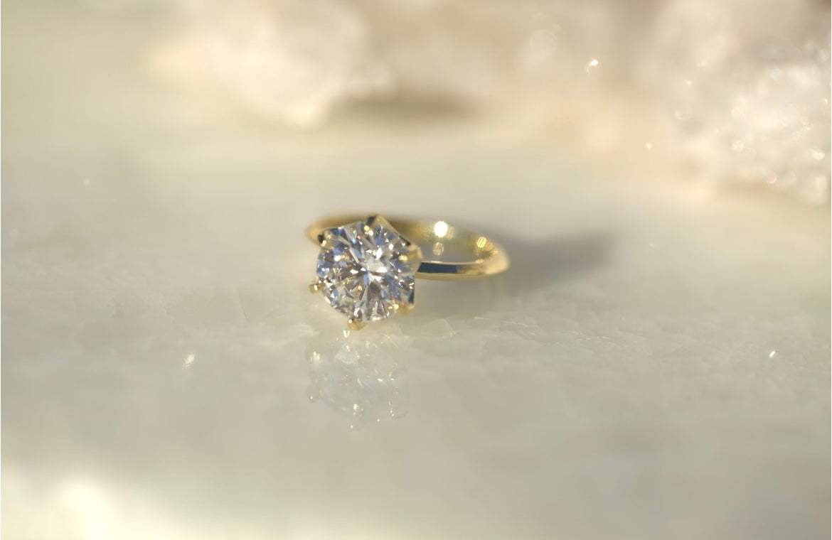 3.01CT Round Solitaire Lab Diamond Engagement Ring