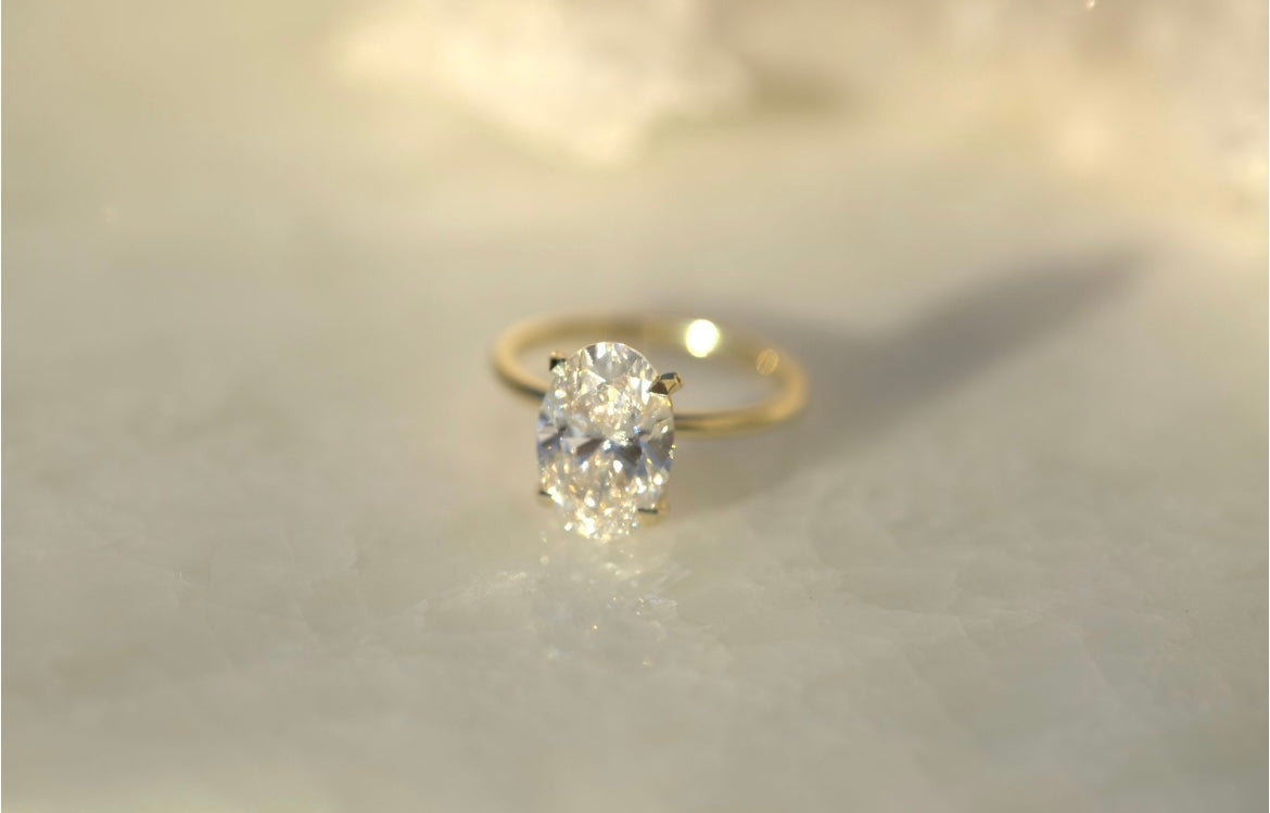 3.01CT Oval Lab Diamond Engagement Ring