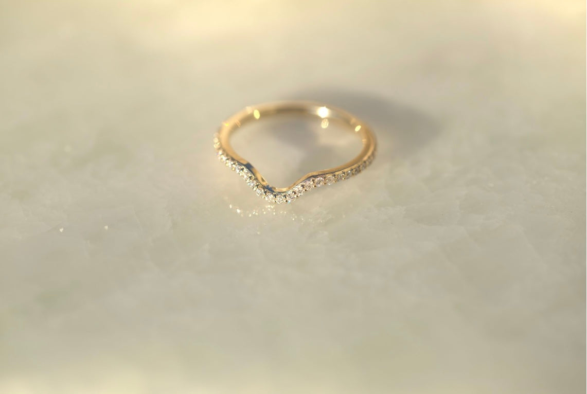 Curved Contour Diamond Eternity Wedding Band