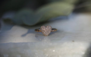 Bubble Heart Pave Diamond Ring