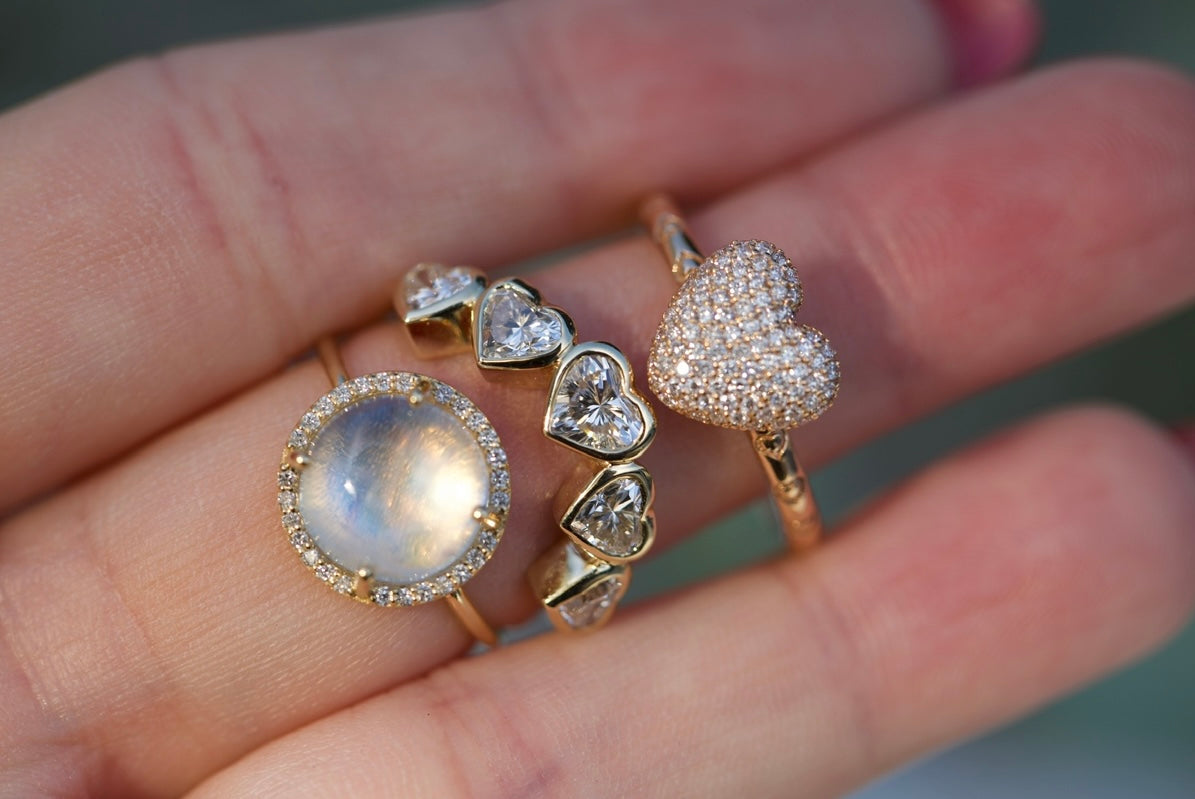 True Love Heart Lab Diamond Band