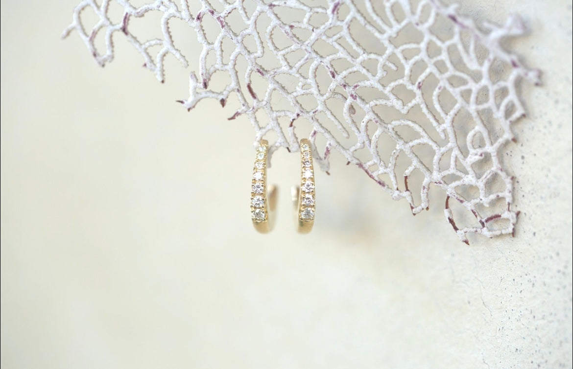 Crescent Moon Diamond Earrings