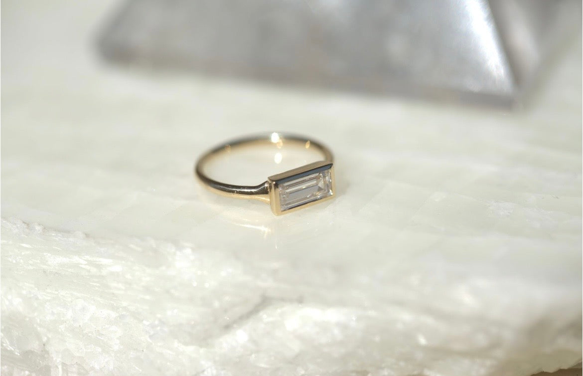 Baguette Bezel Set Pinky Ring