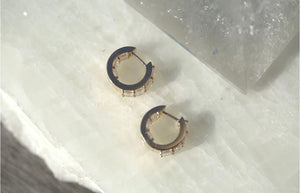 Small Baguette In & Out Hoop Earrings
