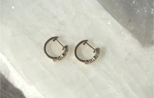 Alternating Diamond Huggie Earrings