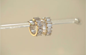 Large Baguette In & Out Hoop Earrings