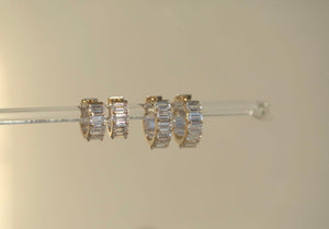 Large Baguette In & Out Hoop Earrings