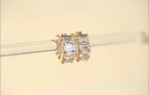 Small Baguette In & Out Hoop Earrings