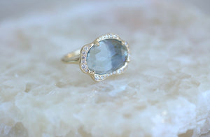 Mermaid Aquamarine & Diamond Ring