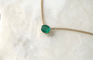 2.4CT Colombian Emerald Bezel Cuban Links