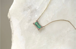 Pillow Emerald & Diamond Necklace