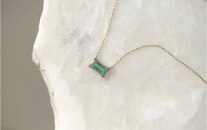 Pillow Emerald & Diamond Necklace